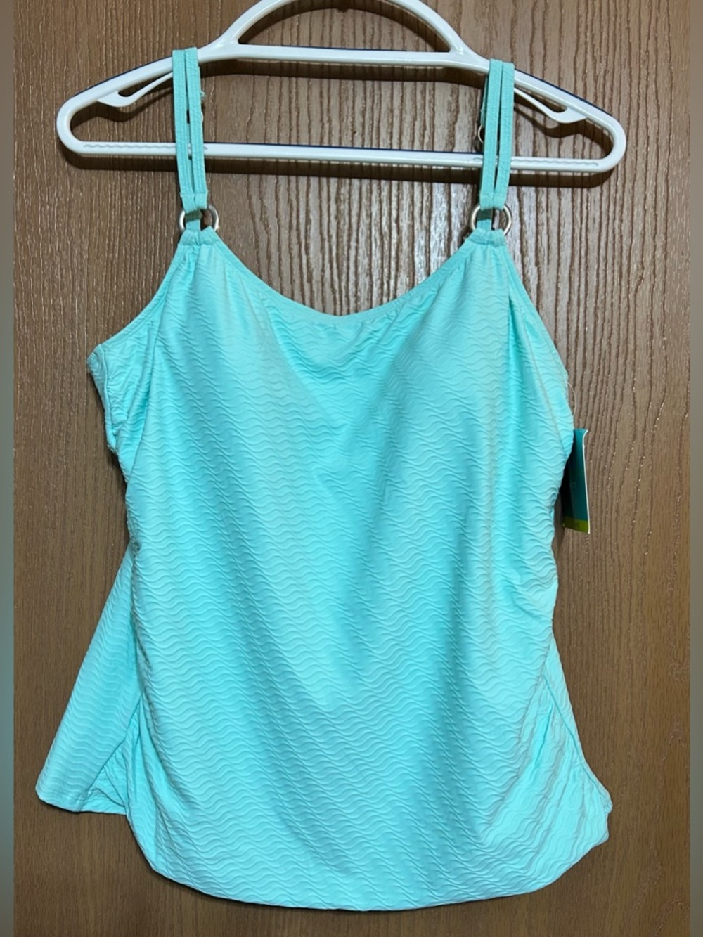 Bal Harbour Solid Rouched Sides Ring Tankini Top
